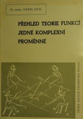kniha Přehled teorie funkcí jedné komplexní proměnné, Česká matice technická 1941