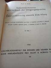 kniha Tschechisch-deutsches Wörterbuch der Umgangssprache = Česko-německý slovník živé mluvy, Školní nakladatelství pro Čechy a Moravu 1944