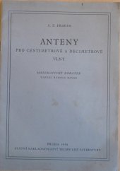 kniha Anteny pro centimetrové a decimetrové vlny, SNTL 1954