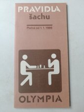 kniha Pravidla praktického, korespondenčního, skladebního šachu platná od 1. 1. 1986, Olympia 1986