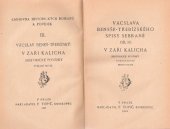 kniha V záři kalicha Historické povídky, F. Topič 1924