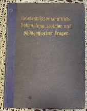 kniha Geisteswissenschaftliche Behandlung sozialer und pädagogischer Fragen, Berlin  1920