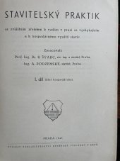 kniha Stavitelský praktik. Díl I, I.L. Kober 1913