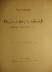 kniha Odplata na poloninách (konec zbojníka Buština), Politika 1938