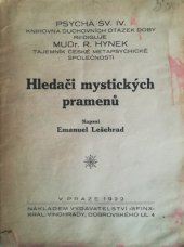kniha Hledačí mystických pramenů [essaye], Sfinx 1922