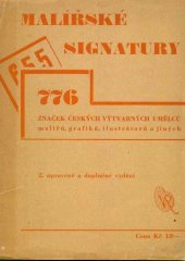 kniha Malířské signatury českých výtvarných umělců: malířů, grafiků, ilustrátorů a jiných, V. Rytíř 1933