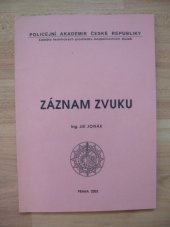 kniha Záznam zvuku, Vydavatelství PA ČR 2003