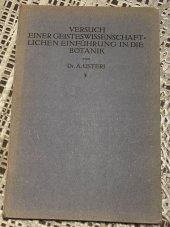 kniha Versuch einer Geisteswissenschaft Lichen einführung in die Botanik, Verlag 1923