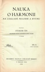 kniha Nauka o harmonii na základě melodie a rytmu. Díl 1, - Část textová, Hudební Matice Umělecké Besedy 1922