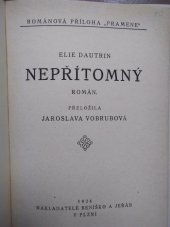 kniha Nepřítomný Rom., Beníško a Jeřáb 1924