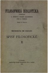 kniha Krátké pojednání o bohu, člověku a jeho blahu Listy, Česká akademie věd a umění 1932