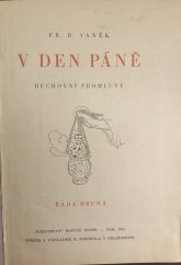 kniha V den Páně Řada druhá Duchovní promluvy., E. Šprongl 1941