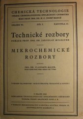 kniha Mikrochemické rozbory, Československá společnost chemická 1948
