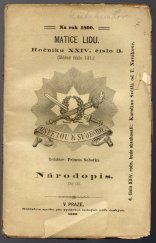 kniha Matice lidu Ročníku XXIV. číslo 3. ( Běžné číslo 141. ), Nákladem spolku pro vydávání laciných knih českých 1890