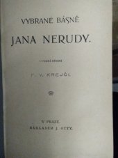 kniha Vybrané básně Jana Nerudy, J. Otto 1902