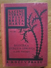 kniha Básnířka z Green Springs a jiné povídky, B. Kočí 1927