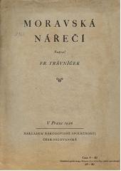 kniha Moravská nářečí, Národopisná společnost československá 1926