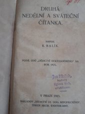 kniha Druhá nedělní a sváteční čítanka, Dědictví sv. Jana Nepomuckého 1925