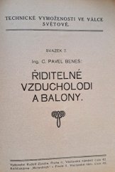 kniha Řiditelné vzducholodi a balony, Rudolf Záruba 1915