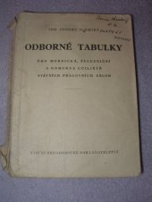 kniha Tabulky pro odborné školy, Ústav pro učebné pomůcky průmyslových a odborných škol 1941