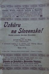 kniha Vzhůru na Slovensko! stručný průvodce uherským Slovenskem, Klub českých turistů 1899