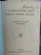 kniha Z literárního díla Karla Hynka Máchy, Alois Hynek 1910