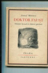 kniha Josef Mánes, Doktor Faust Třináct kreseb k lidové pověsti, Štenc 1921
