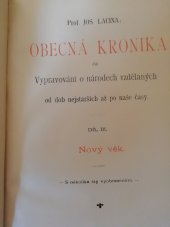 kniha Obecná kronika čili vypravování o národech vzdělaných od nejstarších dob až po naše časy. Díl III., - Nový věk., E. Beaufort 1903