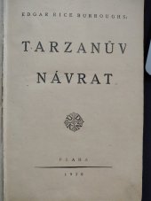 kniha Tarzanův návrat, Ústredni dělnické knihkupectví a nakladatelství  1920