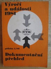 kniha Výročí a události 1981 Dokumentační přehled, Příloha 1/80, Československá tisková kancelář 1980