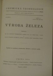 kniha Výroba železa, Československá společnost chemická 1934