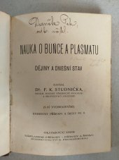 kniha Nauka o buňce a plasmatu dějiny a dnešní stav, Promberger 1908