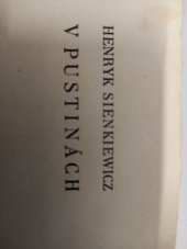 kniha V pustinách dobrodružný román, Kvasnička a Hampl 1936