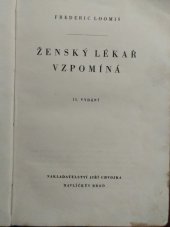 kniha Ženský lékař vzpomíná, Jiří Chvojka 1948