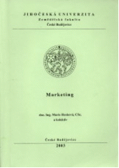 kniha Marketing, Jihočeská univerzita, Zemědělská fakulta 2003
