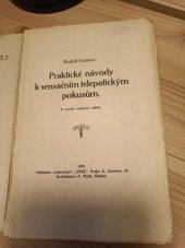 kniha Praktické návody k sensačním telepatickým pokusům, Sfinx 1923