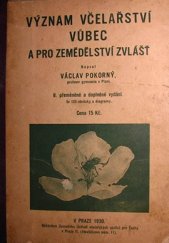 kniha Význam včelařství vůbec a pro zemědělství zvlášť, Ministerstvo zemědělství rep. čsl. 1928