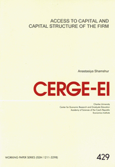 kniha Access to capital and capital structure of the firm, CERGE-EI 2010