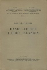 kniha Daniel Vetter a jeho "Islandia", Filosofická fakulta 1931