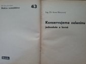 kniha Konservujeme zeleninu jednoduše a levně, Brázda 1947