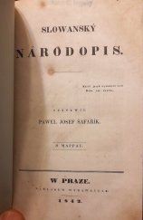 kniha Slowanský národopis, P.J. Šafařík 1842