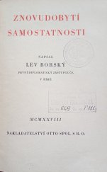 kniha Znovudobytí samostatnosti, J. Otto 1928