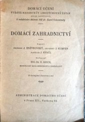 kniha Domácí zahradnictví, Administrace Domácího učení 1926