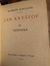 kniha Jan Kryštof. IV., - Vzpoura, Kvasnička a Hampl 1929