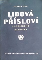kniha Lidová přísloví s logického hlediska, Československá akademie věd 1956