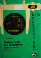 kniha Rozbory lázní pro povrchovou úpravu kovů Nové metody, SNTL 1966
