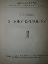 kniha Z doby krinoliny, F.P. Vožický 1921