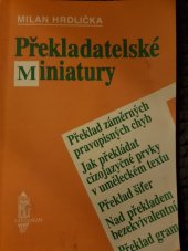 kniha Překladatelské miniatury, Univerzita Karlova 1995