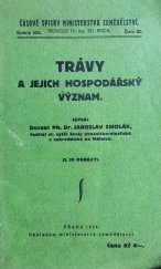 kniha Trávy a jejich hospodářský význam, Ministerstvo zemědělství 1924