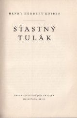 kniha Šťastný tulák, Jiří Chvojka 1947